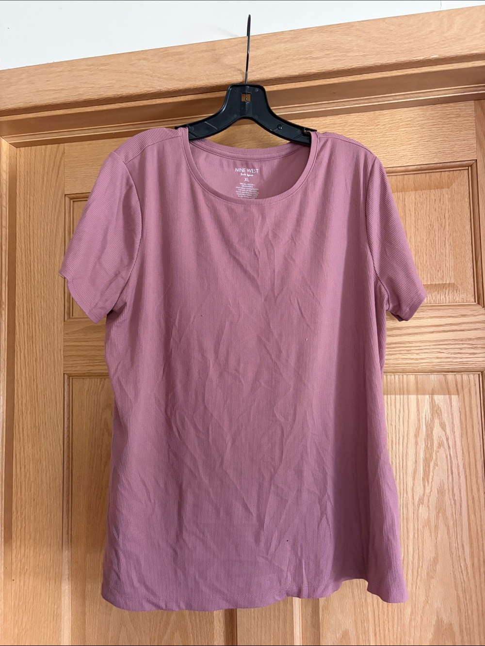 Nine West Mauve Short Sleeve Crewneck Tee